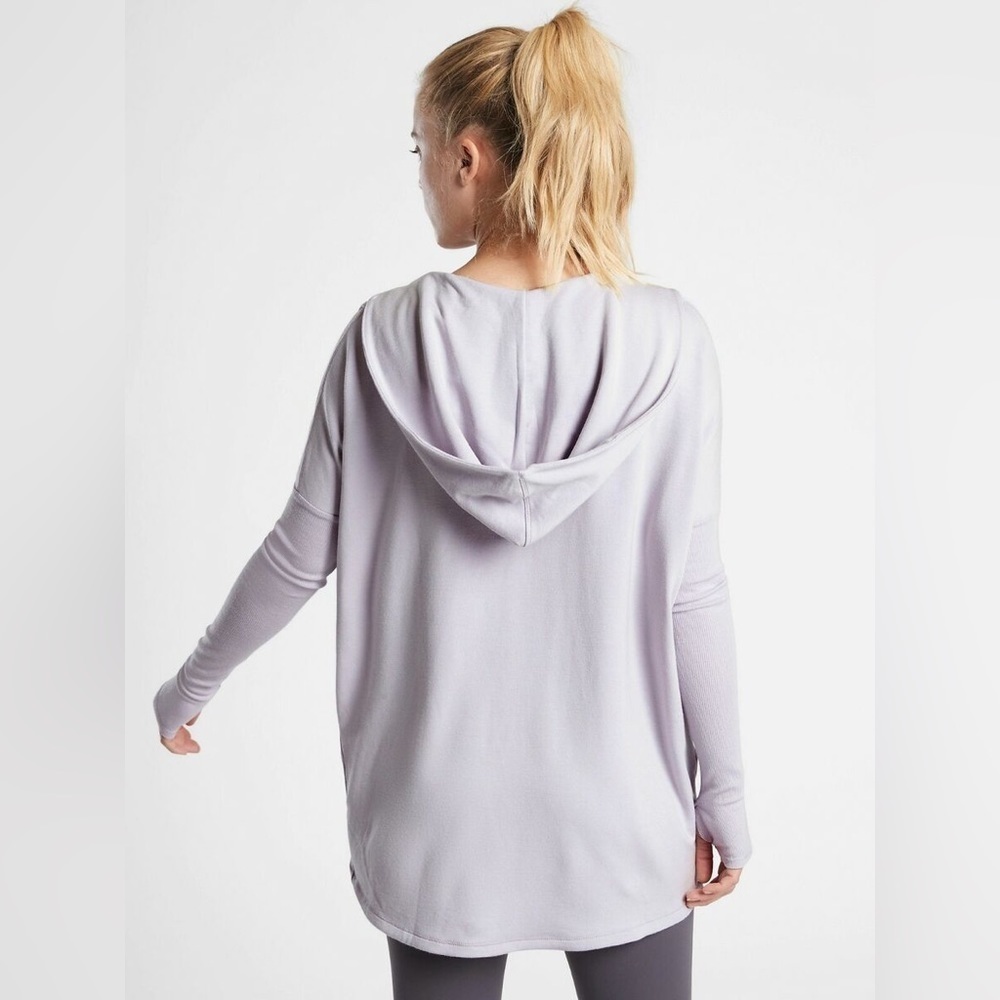Athleta Purana Lilac Lavender Hoodie Wrap Hooded Sweatshirt Medium - Picture 3 of 10